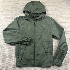 SCOTTeVEST Jacket Mens L Green Hooded Pockets Travel TEC Lightweight Hiking